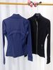 Stand Collar Gold Zipper High Elasticity Outdoor Running Long Sleeve Yoga Jacket Sports Coat For Women_desvips.com