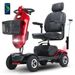 Elektromobil Für Senioren,300W-Motor, 136 Kg Tragfähigkeit,25 Km Reichweite, Um 360° Drehbare Kopfstütze, Kein Führerschein Erforderlich.-MAX PLUS RED_desvips.com