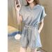 New Summer Fashion Versatile Jumpsuit For Women, Plus Size, Slimming, Loose Wide-leg Shorts, Hooded Top, Casual_desvips.com