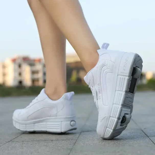 Roller Sneaker Outdoor Indoor Skating Detachable s Skates Breathable Blade Flying Shoes Gear White 32 240615_desvips.com