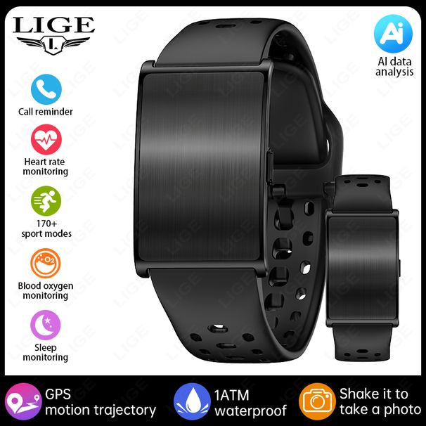 LIGE New GPS Sports Smart Bracelet Men AI Healthy Blood Pressure Fitness Tracker Pedometer Call Reminder Smartwatch Band_desvips.com