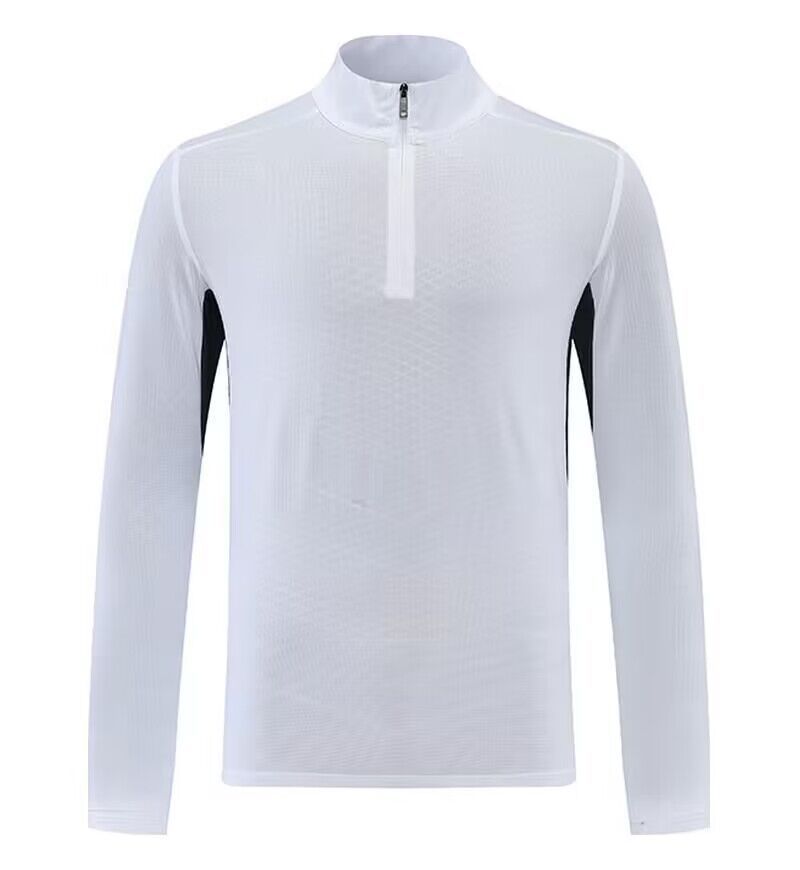 Men's Clothing Dark Pattern Quick-Drying Clothes Long-Sleeved T-Shirt Stand-Up Collar Polo Fitness Sports Running Breathable Tide_desvips.com