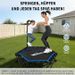 Klappbares Indoor Trampolin Blau Höhenverstellbarer Handgriff 150kg Ø86 5cm Fitness Zuhause_desvips.com