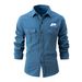 2025 Men's Spring And Autumn New European Size Washed Stretch Cotton Casual Fashion Long Sleeve Shirt_desvips.com