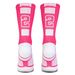 Custom Team Number Socks - Pink Athletic Mid-Calf_desvips.com