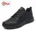 YRZL Black Running Leather Waterproof Athletic Sneakers Wear-resistant Walking Sport Comfortable Men Shoes_desvips.com