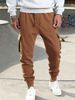 Mens Casual Spring Autumn Sweatpants Drawstring Solid Color Workout Long Pants Fashion Gym Trousers With Pockets_desvips.com