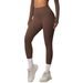 High Waisted Quick Drying Base Layer Fitness Sports Yoga Pants Double Sided Brushed Tight Fitting Solid Color Running Outdoor Wear_desvips.com