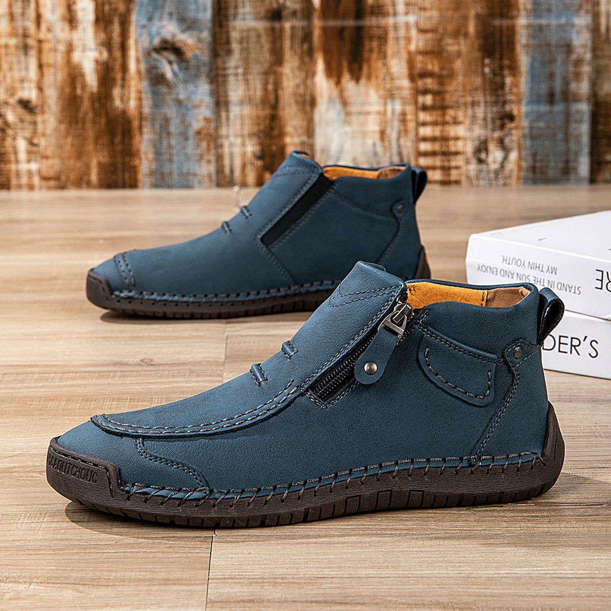 New Autumn Handmade Outdoor Design Sneakers Man Breathable Casual Leather Shoes Men Ankle Boots Fall Plus Size_desvips.com