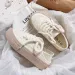 Autumn High White Beauty Little New Canvas Breathable Skirt Paired Half Dragging And One Footing Women's Shoes Lhshoe_desvips.com