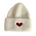 Embroidered Heart Knitted For Women, Autumn And Winter Warm Casual Versatile Student Knit Hat, Face Slimming Fashionable_desvips.com