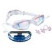 Adult Swimming Goggles Electroplated Swimming Goggles Waterproof, Anti Fog And Anti Ultraviolet Large Frame Swimming Goggles Nose Clip Earplug Box_desvips.com