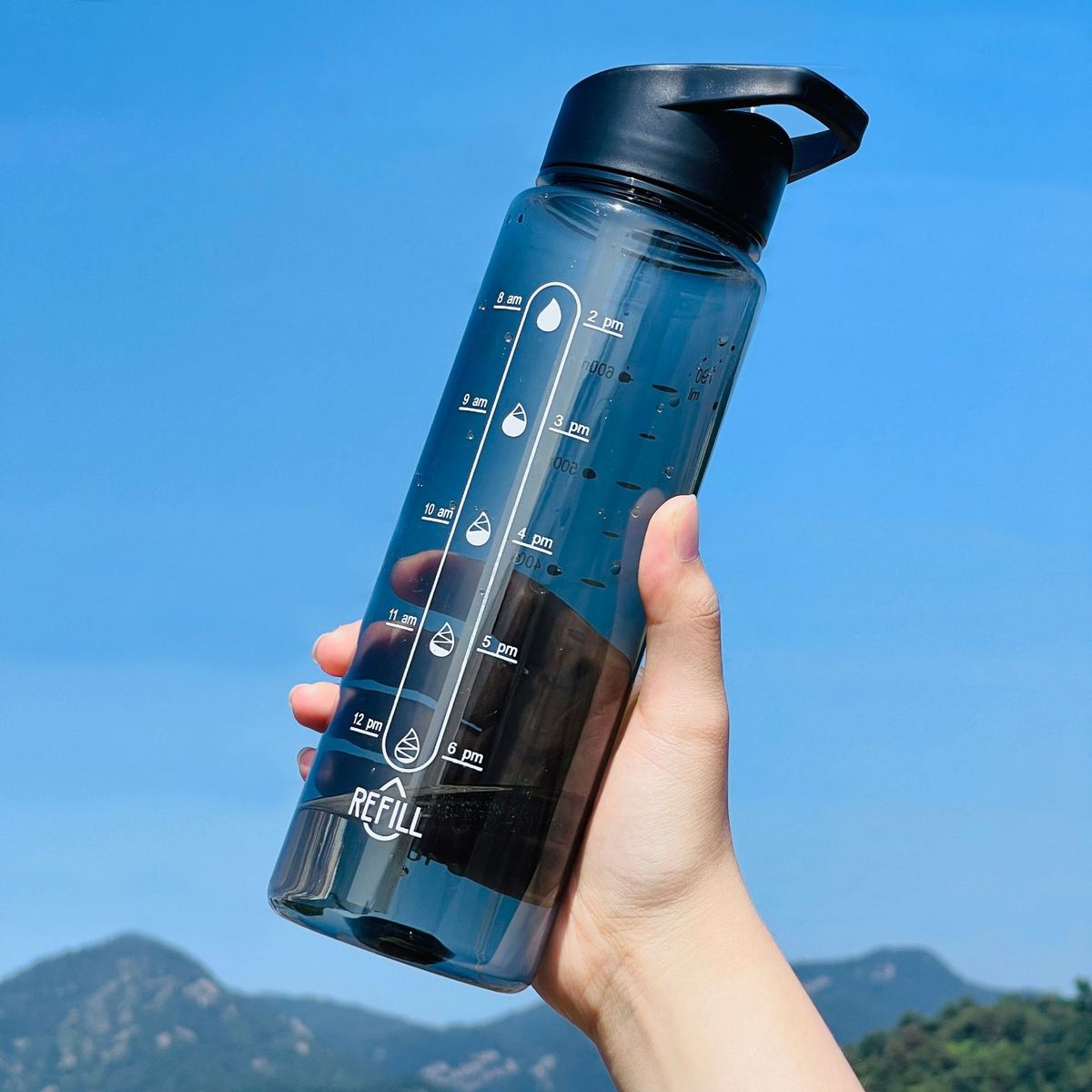Plastic water cup anti-fall simple with straw large capacity kettle portable fitness cup_desvips.com