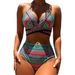2025 New Three-Piece Beach Spun Bikini Cross Strap Swimsuit High Waist Shawl_desvips.com