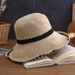 Extra Fine Straw For Women, Single Silk Handmade Protection Frayed Edge Crochet Hat, Outdoor Foldable Beach Sun Hat_desvips.com