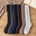 Winter Men's Knee Wool Long Socks Thick Warm Harajuku Retro Compression High Male Sock 3 Pair_desvips.com