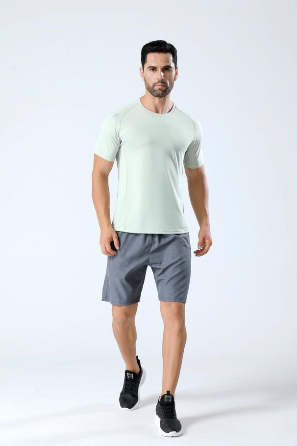 Men's Clothing Quick-Drying Short-Sleeved Ice Silk Breathable Sports Running Fitness Clothes Ice Sense T-Shirt Training Track And Field Suit_desvips.com