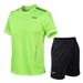 Sports Suit Summer New Men's Fitness Running Quick-Drying Breathable Short Sleeve Two-piece Set Loose_desvips.com