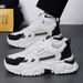 New Fashion Mens Thick Sole Platform Sneakers Breathable Mesh Lightweight Low Top Dad Casual Sports Walking Shoes_desvips.com