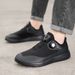 Classic Black Wide Toe Rotary Buckle Design Men's Walking Shoes Outdoor Non-slip Barefoot Sneakers For Men Big Size 47_desvips.com
