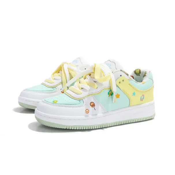 withoutbox Free Shipping Jifffly Skateboard 2025 New Summer White Shoes For Girls Students With Thick Sole And Versatile_desvips.com