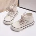 Children's Canvas Yellow Green High Top Boys Girls Toddler Casual Cutefeet Beige Fashion Soft Non-slip Kids Cloth Shoes_desvips.com