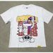 Vintage Cartoon Character Letter Print Short Sleeve T-shirt Men Loose Crew Neck Cotton Streetwear Casual Basic Tee_desvips.com