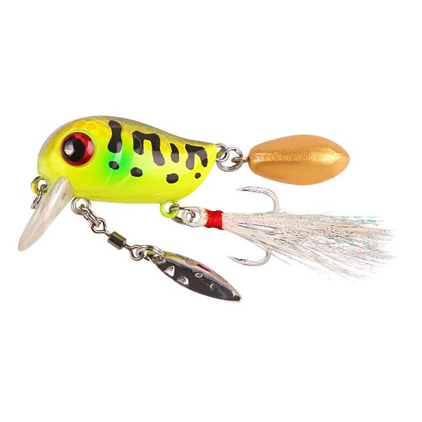 1pcs Mini Floating Chubby Lure 5.7g/5cm Wobbling Spinnerbait Feather Lure With Sharp Triple Hooks Practical Fishing Gear_desvips.com