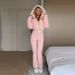 Women's Winter Ski Jumpsuit - Fleece-Lined Thermal Snowsuit With Hood & Belt, Korean Style Casual Warm Outfit For Skiing & Snowboarding_desvips.com