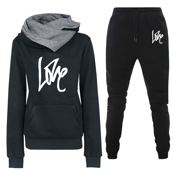 Women's Clothing Women's sweatshirt suit hoodie sports letter LOVE suit fashion and leisure hot style_desvips.com