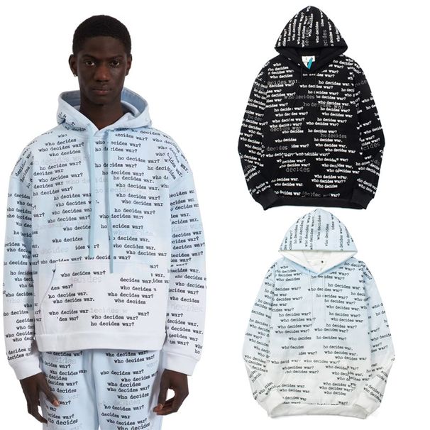 Hip-Hop Loose In Summer WDW High Street Personalized Letter Full Print Ins Trend Hooded Sweatshirt Unisex_desvips.com