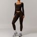 Women’s Clothing Long Sleeved Yoga Suit Large Neckline One Shoulder Long Sleeved Fitness Sports Suit Female_desvips.com