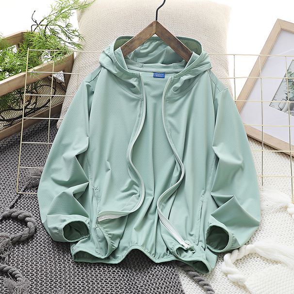 Sun Protection Ice Silk Light Thin Breathable Comfortable Hooded Summer Outwear Boys And Girls Casual Wind Shield_desvips.com