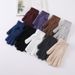 Fleece-Lined Thickened Goloves Men And Women Winter Warm Solid Color Knitted Wool Cycling Gloves Wholesale_desvips.com