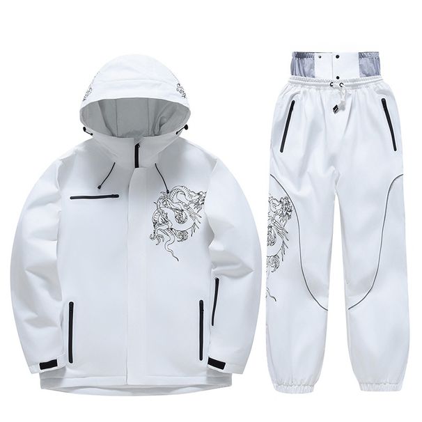 001 Women's Men's Winter Outdoor Windproof Waterproof Warm Snowboard Jacket Pants Ski Suit Set_desvips.com