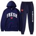 Plus Size Fashion Printed Sweatshirt Autumn Winter Fleece Warm Hoodie Casual Sports Women's Set_desvips.com
