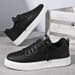 Men's Street Fashion Skateboard Versatile Sport Casual Sneakers Youth College Style White Shoes_desvips.com