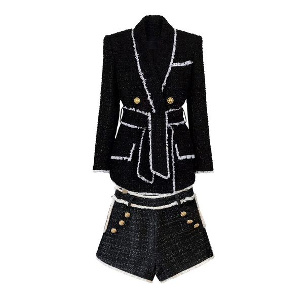 Women's Clothing tweed waist slimming foreign trade supply women's suit shorts suit in stock_desvips.com