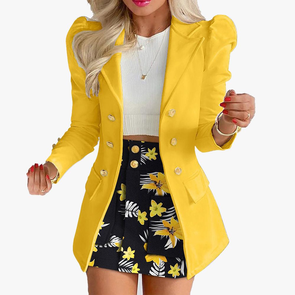 new women's clothing printing elegant temperament commuting slim suit suit_desvips.com