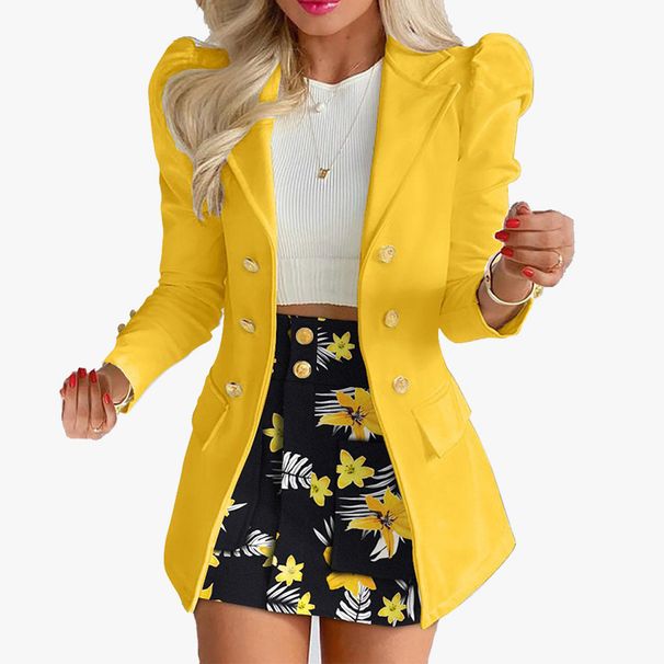 new women's clothing printing elegant temperament commuting slim suit suit_desvips.com