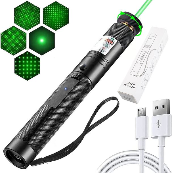 USB303 Flashlight High-Power Red Green Purple Lamp Rechargeable Laser Light For Sale_desvips.com