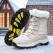 Harbin Outdoor Mid-Calf Snow Boots For Women Winter Warm Fleece Lined Thickened Waterproof Non-Slip Northeast Large Size_desvips.com
