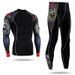 Plus Size Printed T-Shirt Pants Quick-Dry Tight Long Sleeve Training Suit Men's Sports Fitness Set_desvips.com