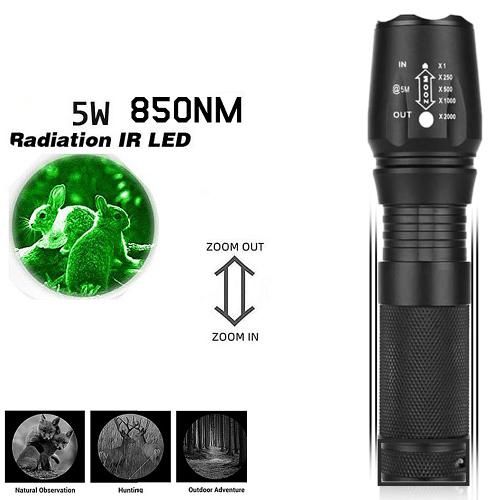 Adjustable Focus Infrared Flashlight 850nm/940nm - Versatile And Multifunctional Night Vision Device For Outdoor Activities, Camping, And More_desvips.com