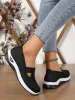 Women's Shoes Solid Color Breathable Sneakers, Casual Sneaker Women's Summer Sneakers, Low-top Knitted Casual Mom Shoes_desvips.com