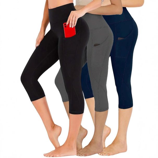 Four-Needle Six-Line High-Waist Hip-Lifting Slim Fit Side Pocket Sports Seven-Point Leggings Yoga Pants_desvips.com