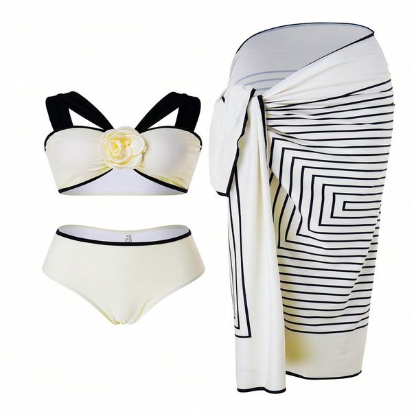 2026 High-quality New Patterned Swimsuit Bikini Camisole Swimsuit Black And White Color Scheme Generous And Simple_desvips.com