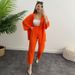 women’s clothing solid color casual wrinkled cardigan two piece set with loose casual long sved trousers cardigan suit_desvips.com
