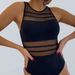Fashion Sexy Backless Solid Color Mesh Splicing Thin Meat Shielding One-piece Women's Swimsuit_desvips.com