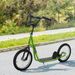Trottinette Patinette Pour Enfants À Partir De 5 Ans Grands Pneus Guidon Réglable Poignée Frein Et Béquille Acier Vert_desvips.com